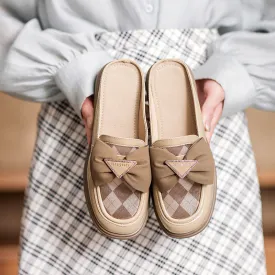 Women Casual Fashion Bowknot Flat Mules