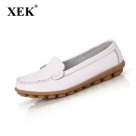 Women genuine Leather Shoes Slip on women Flats Comfort shoes woman moccasins Spring summer Winter shoes